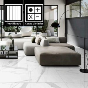Gres Porcelánico 60x120 cm Neptune Carrara Pulido 1.44 m2